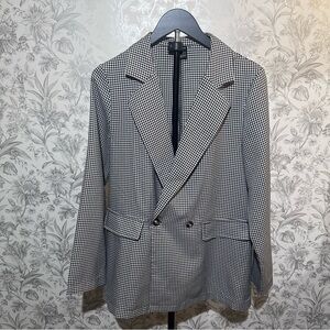 SHEIN Black and White Checkered Jacket